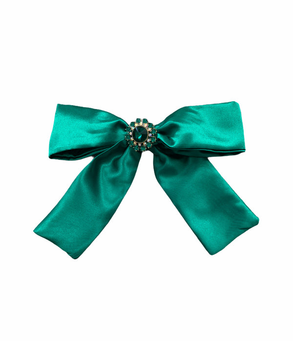 Embellished Green Wide Bow