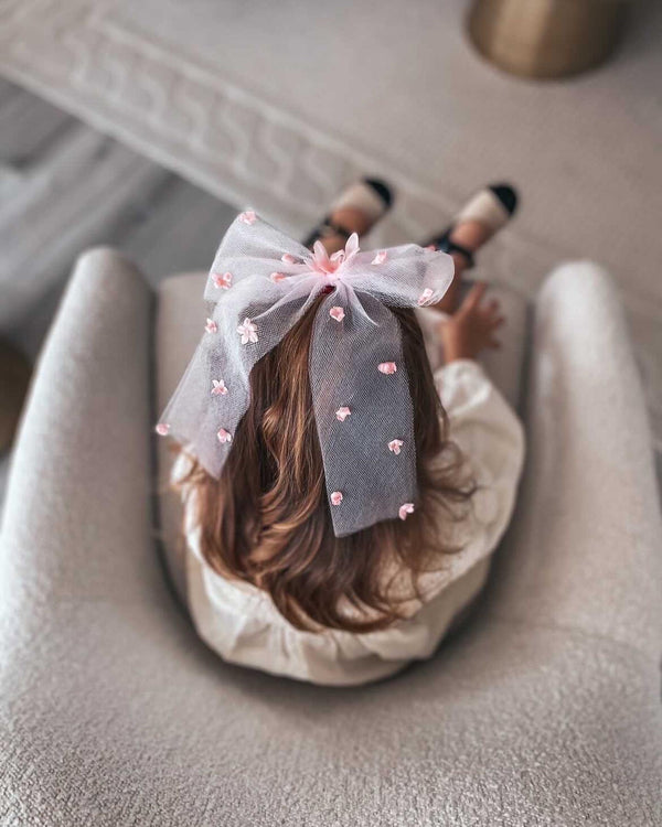 Elegant Petal Pink Tulle Bow