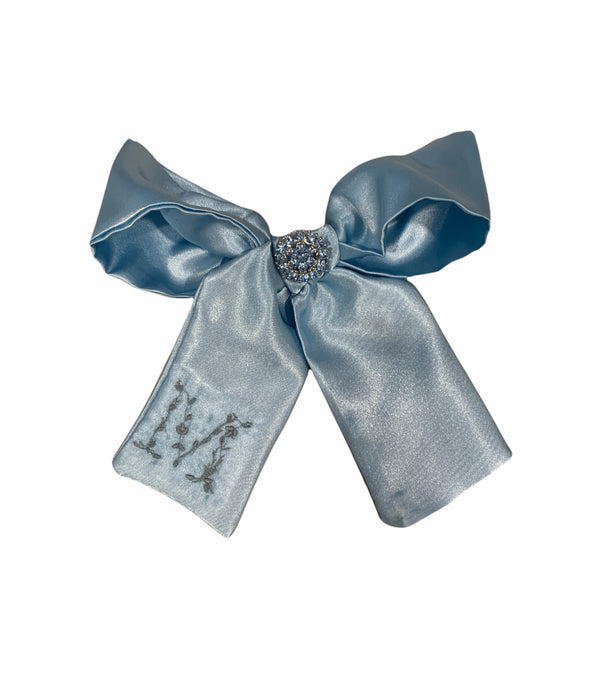 Sky Mist Embellished Personalized Bow