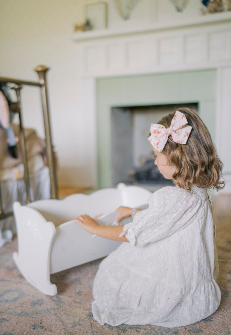 Pink Rose Floral Bow Midi