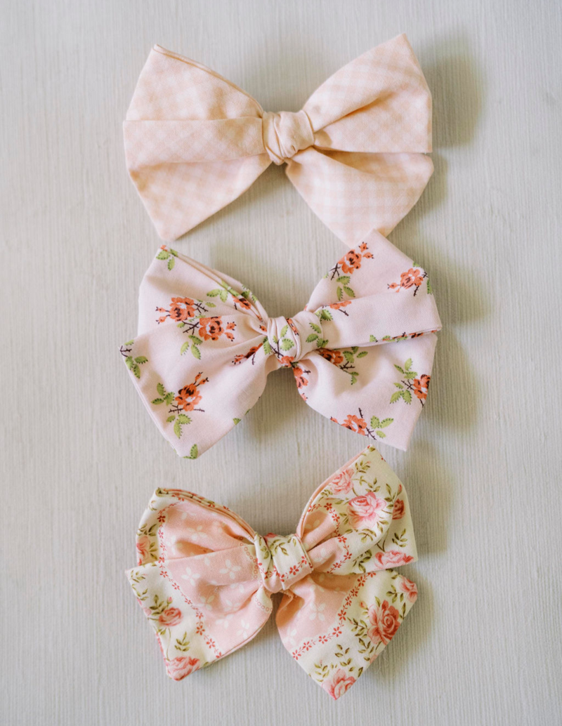 Pink Rose Floral Bow Midi