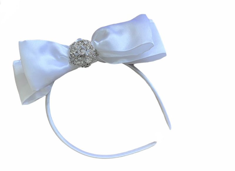 double white embellished headband