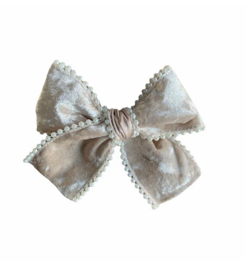 Champagne Large Pearl Bow