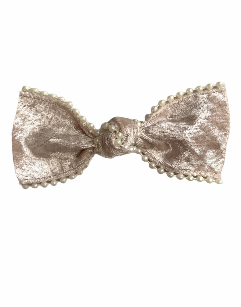 Champagne pearl bow