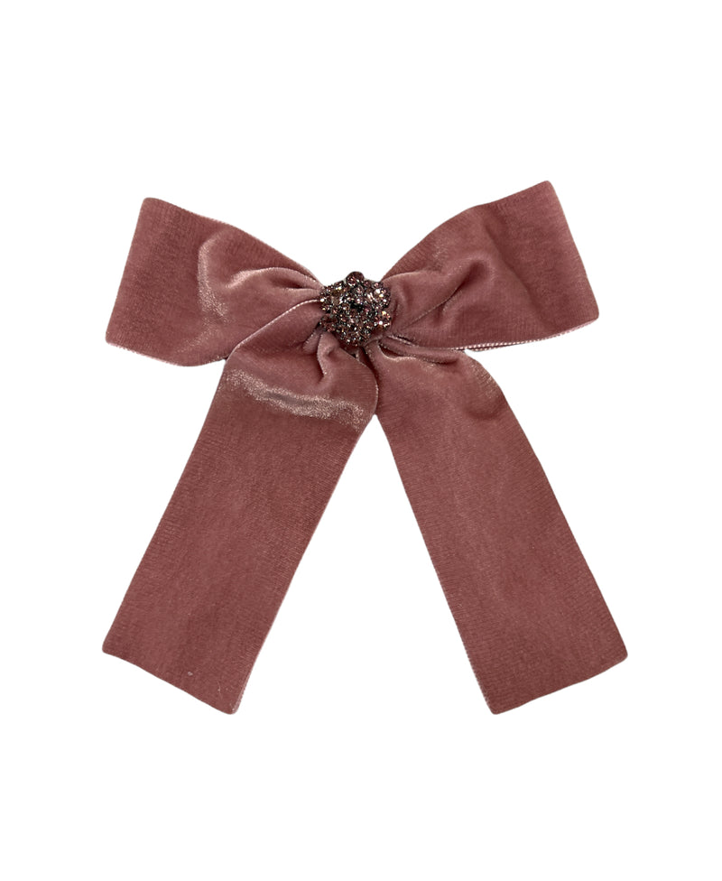 Pink Gem Velvet Bow