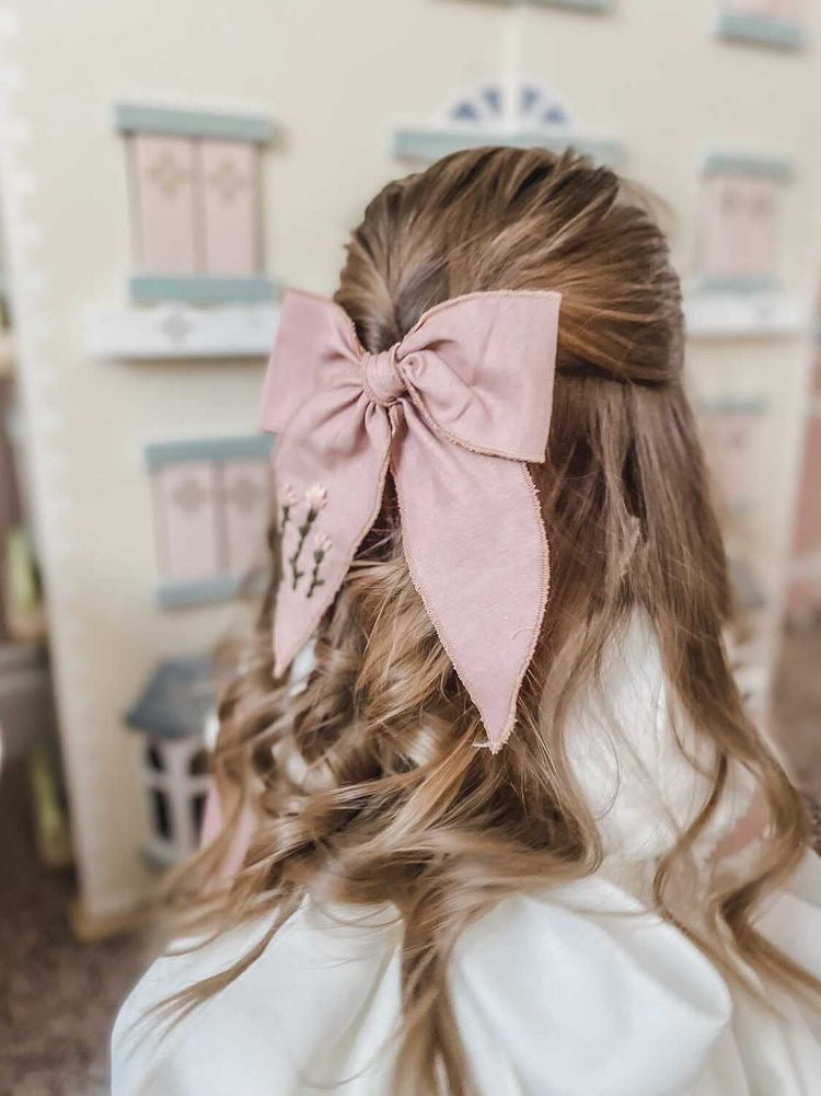 Fable dusted pink bow