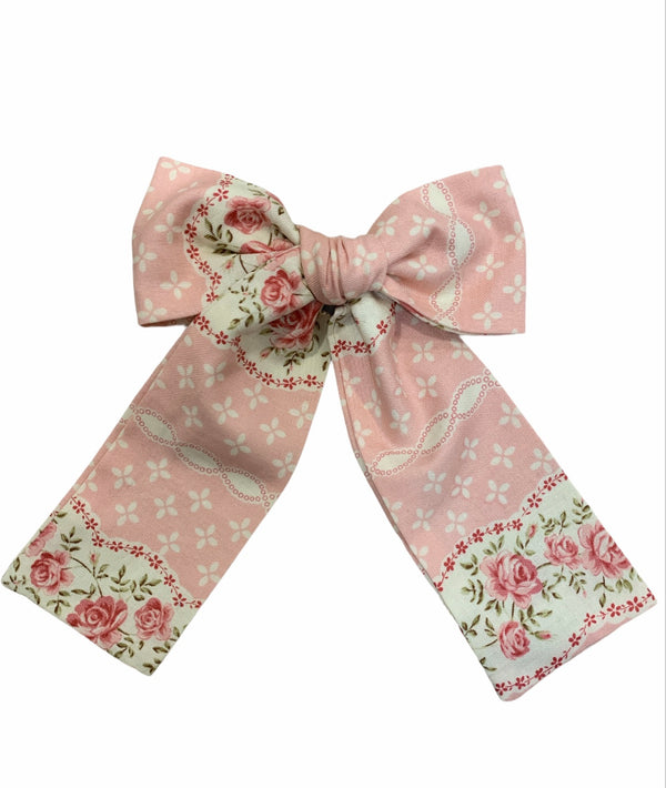 Tea Party long Pink Bow