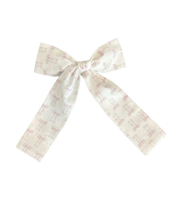 Pink Long Logo Bow