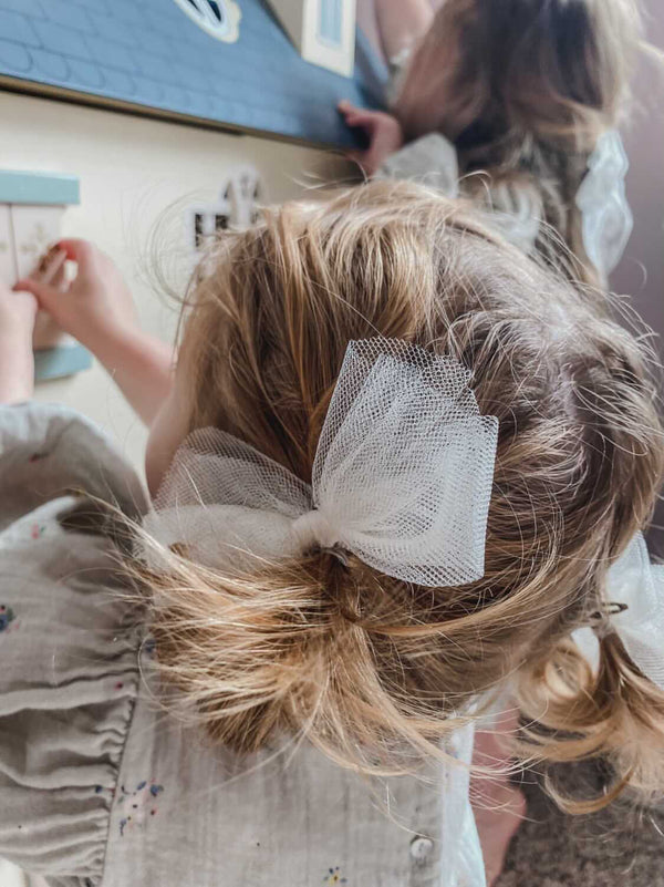 White Tutu Bow