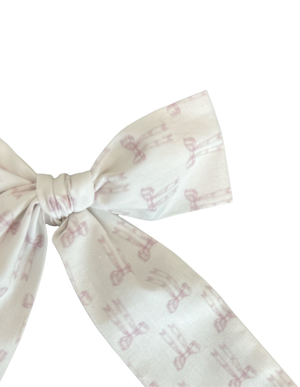 Pink Long Logo Bow