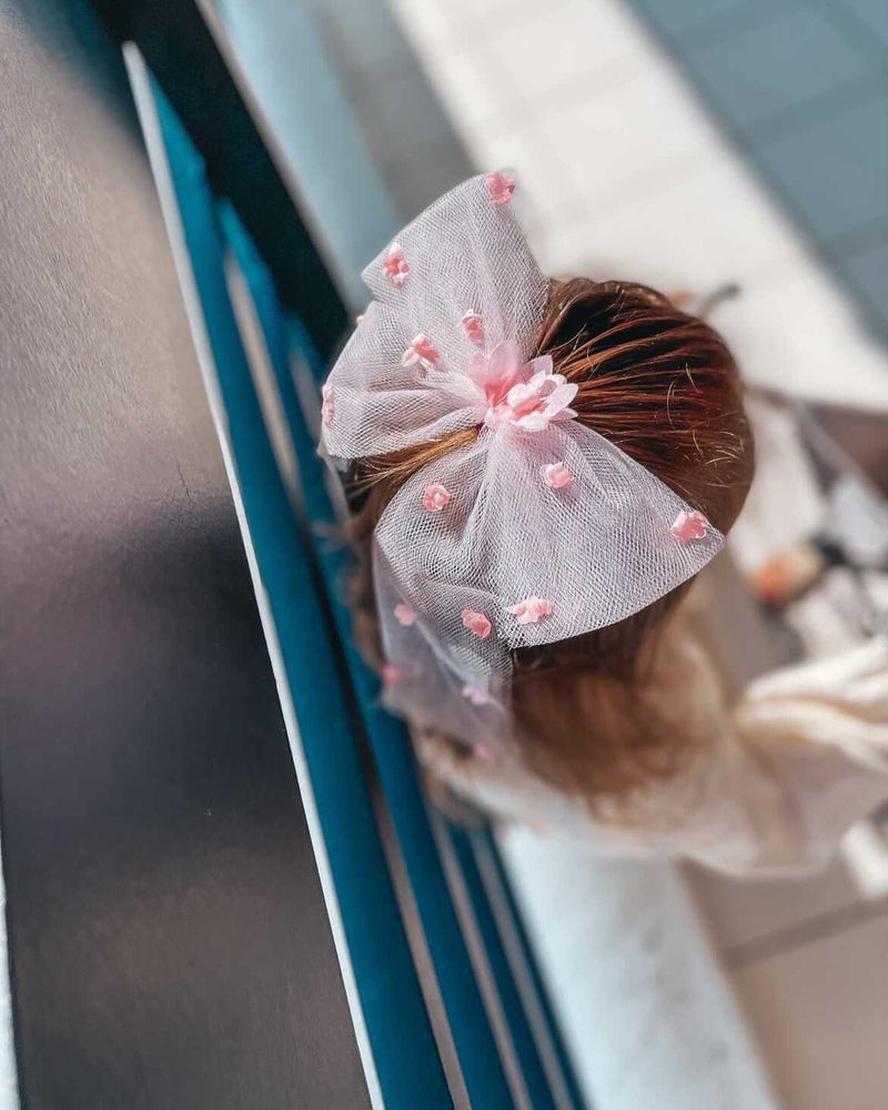 Elegant Petal Pink Tulle Bow