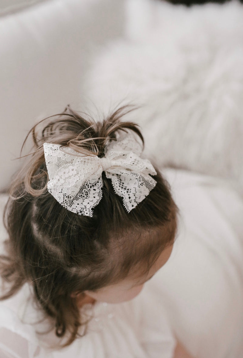 Ivory Delicate Lace Bow